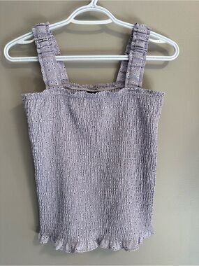 Far West Lavender Ruffled Square Neck Cami Size Small